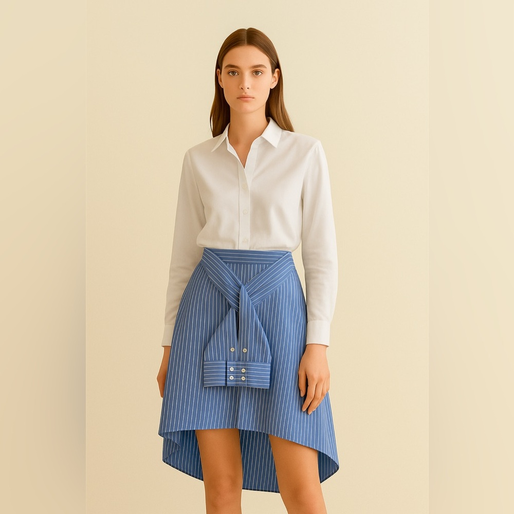 🔥 Closet Sale!  Gianni Bini Blue Pinstripe A-Line Skirt